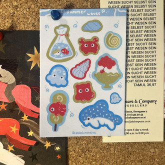 Summer waves sheet sticker