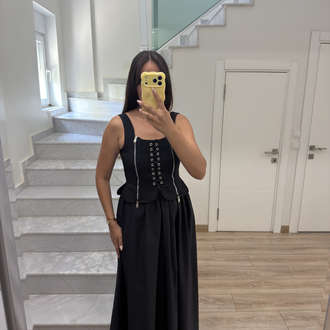 Korse detaylı elbise