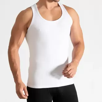 Tutku Erkek Ribana Spor Atlet – Beyaz | 6'lı Set %100 Pamuk Konfor Serisi