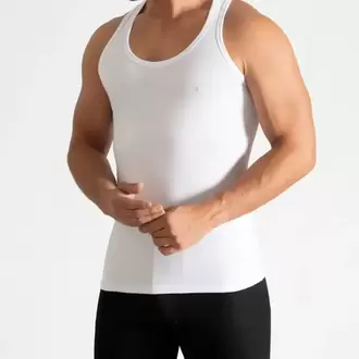 Tutku Erkek Ribana Spor Atlet – Beyaz | 6'lı Set %100 Pamuk Konfor Serisi