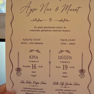 Şeffaf Zarflı Kare İsimlikli