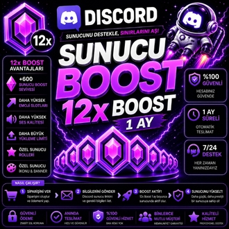 Discord Sunucu Boost x12 | 1 Ay