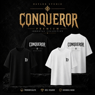 CONQUEROR Premium Oversize Erkek Tişört