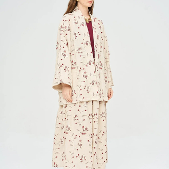 İşlemeli Kimono Etek Takım