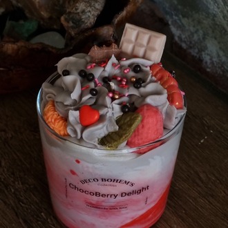 Tatlı Görünümlü Yoğun Çikolata Kokulu Doğal Soya Wax Mum