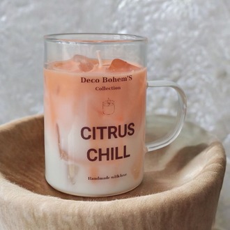 El yapımı Soya&Jel Mum, Begamot Ve Portakal Kokulu Mum,Hediyelik Mum,Ice Matcha Mum