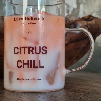 El yapımı Soya&Jel Mum, Begamot Ve Portakal Kokulu Mum,Hediyelik Mum,Ice Matcha Mum