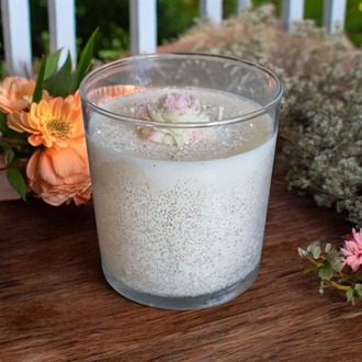 El Yapımı Işıltılı Soya Wax Mum -Fresh Kokulu Çiçekli Dekoratif Mum- Vegan Mum