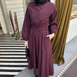 Bymn Elbise Bordo