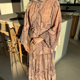 Dream Desenli Şifon Elbise 