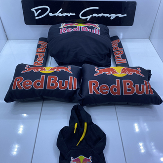 Redbull Siyah Süper Set Penye Kılıf + Kemer Ped + Boyun Yastığı + Vites Poları