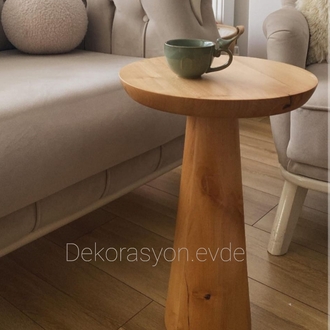 VERNİKLİ 1 ADET MANTAR SEHPA 