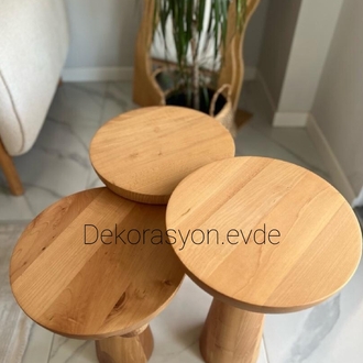 boncuklu mantar sehpa 3lü set