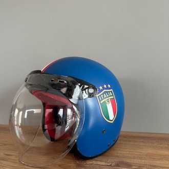 RETRO YARIM KASK MAVİ
