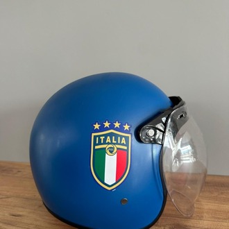 RETRO YARIM KASK MAVİ