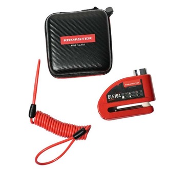  KNMASTER DL510A – 10 mm Alarmlı Motosiklet Disk Kilidi | Kırmızı