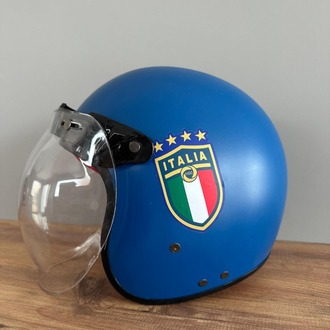 RETRO YARIM KASK MAVİ