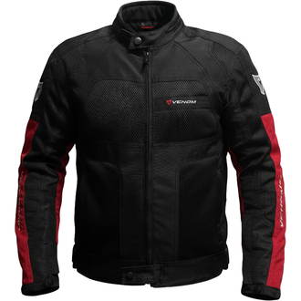 VENOM Dynamic 4 Mevsim Motosiklet Montu - Siyah/Kırmızı