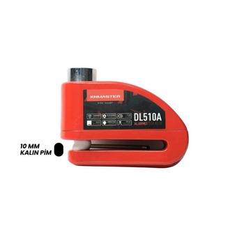  KNMASTER DL510A – 10 mm Alarmlı Motosiklet Disk Kilidi | Kırmızı