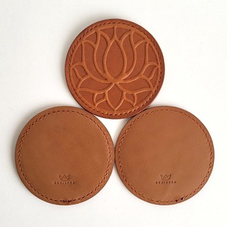 Lotus Deri Bardak Altlığı