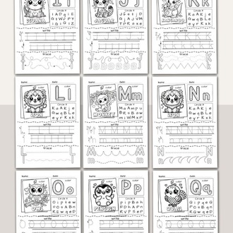 Animal Alphabet Worksheets – A’dan Z’ye Hayvanlar (OK06)