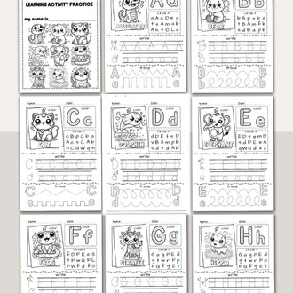 Animal Alphabet Worksheets – A’dan Z’ye Hayvanlar (OK06)