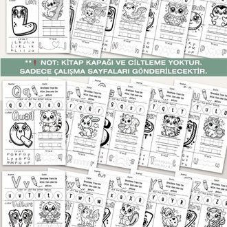 Hayvan Temalı Alfabe Çalışma Sayfaları (OK09)