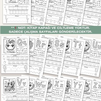 Meyve Temalı Alfabe Öğrenme ve Boyama Çalışma Sayfaları Seti (OK07)