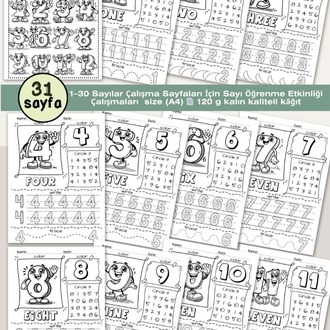 1–30 Sayılar Çalışma Sayfaları (OK15)