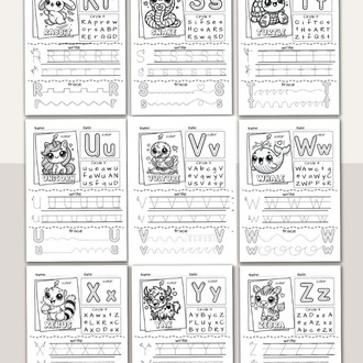 Animal Alphabet Worksheets – A’dan Z’ye Hayvanlar (OK06)