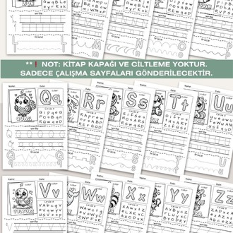 Animal Alphabet Worksheets – A’dan Z’ye Hayvanlar (OK06)