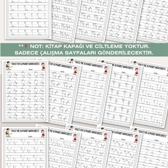 Alfabeyi İzle – Çocuklar İçin Harf İzleme (Trace) Çalışma Sayfaları (OK18)