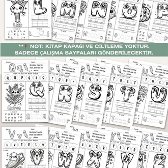 Sebze Temalı Alfabe Boyama ve Çalışma Sayfaları (OK10)