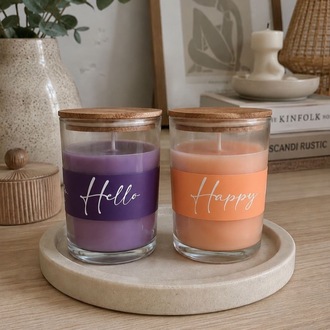 "Hello, Happy"  İyi gelen iki H mumu