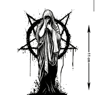 Pentagram desen geçici dövme minimal