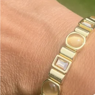 Gold doğal taşlı bileklik