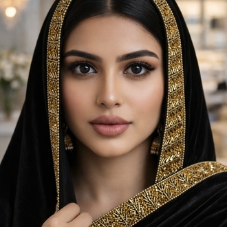 Kristal taşlı siyah şal