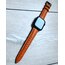 Dolgulu Turuncu Apple watch  Deri Kordon 