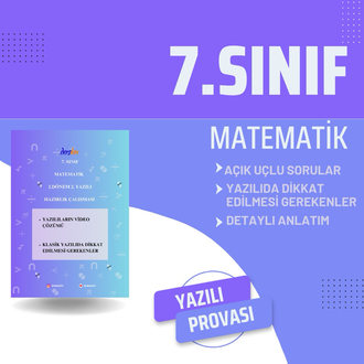 7.SINIF MATEMATİK 2.DÖNEM 2. YAZILI PROVASI (AÇIK UÇLU SORULAR)
