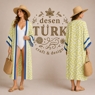 Lime Ikat Kaftan