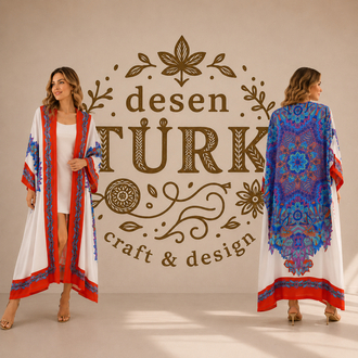 Kırmızı&Mavi Mandala Kaftan