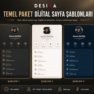 Temel Paket Dijital Kartvizit | Kişiye Özel Mobil Kartvizit Sayfası