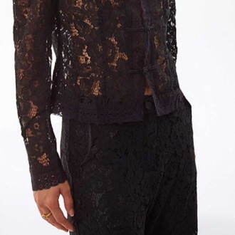 Lace Mandarin Jacket Black