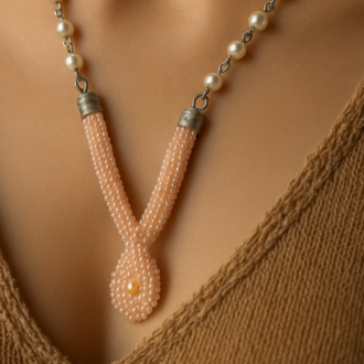 Handmade Pearl & Bead Necklace 
