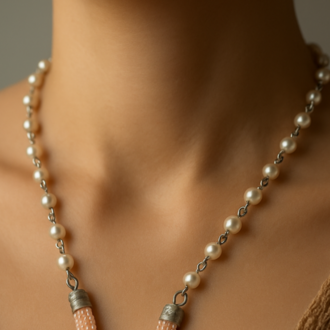 Handmade Pearl & Bead Necklace 