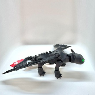 Özel Üretim Hareketli Dişsiz (Toothless) 3D Baskı Koleksiyon Figürü / Oyuncak