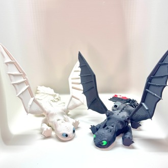 Özel Üretim Hareketli Işığın Öfkesi (Light Fury) 3D Baskı Koleksiyon Figürü/Oyuncağı