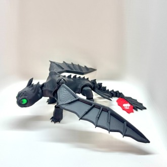 Özel Üretim Hareketli Dişsiz (Toothless) 3D Baskı Koleksiyon Figürü / Oyuncak