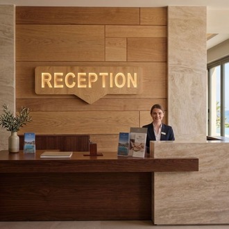 Ahşap Işıklı Reception Tabelası