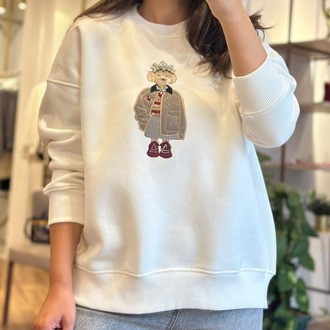 Kışlık taş detaylı Sweatshirt